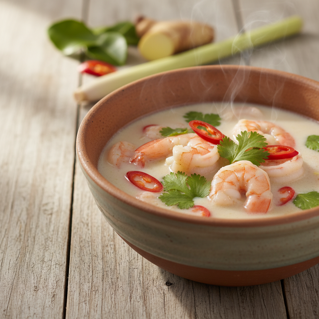 Tom kha supp krevettidega: ehtne Tai maitse koduköögis